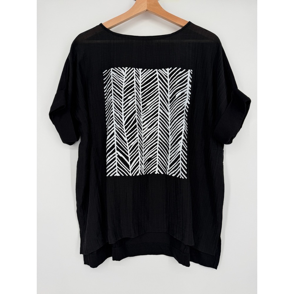 Terra SJ Apparel‎ Black Short Sleeve Shirt Pockets XL